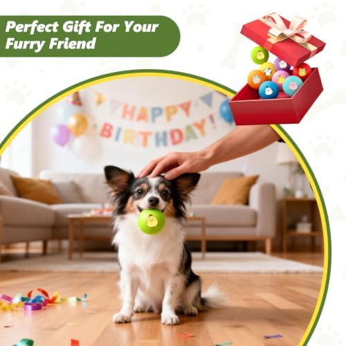 Latex Squeaky Balls for Small Dogs, 2" Soft Latex Squeaky Dog Ball Toys, Cute Animals Rubber Bouncy Balls, Puppy Teething Chew Toys for Mini & Small Dogs (2"-Set C)