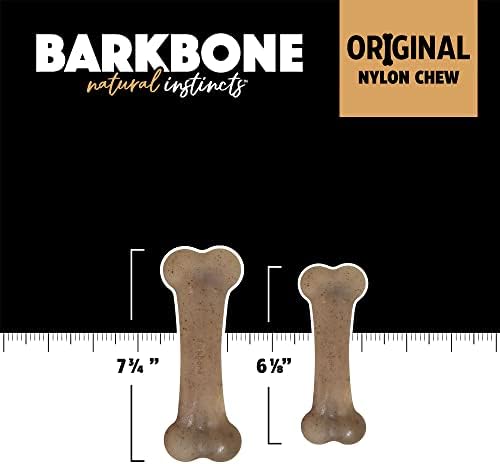 Pet Qwerks Original BarkBone - Nylon Dog Bone for Aggressive Chewers - BBQ Flavor - 7.75"