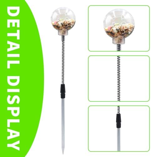 Chicken Treat Dispenser, Chicken Enrichment Toys with Spring and Ground Stake, Feeder for Coop, Coop Accessories for Hens, Geese, Ducks, Turkeys, Other Poultry