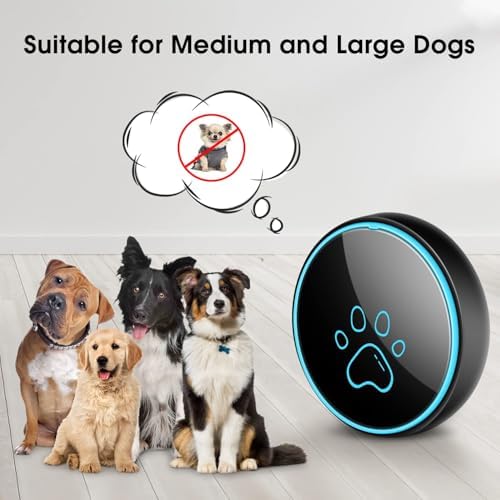 Comsmart Smart Wireless Dog Door Bell, Doggie Doorbell for Pet Potty Training Communication Go Outside Press Button with 38 Melodies 4 Volume Levels LED Flash (1 Receiver & 2 Transmitter), Black