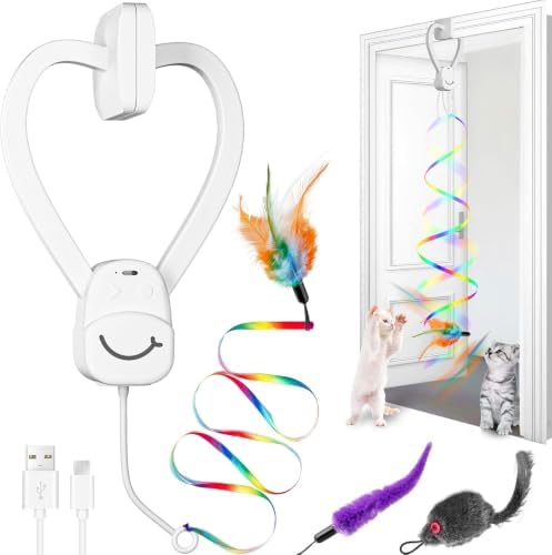 Interactive Cat Toy for Indoor Cats, Door Mounted Automatic Cat Toy