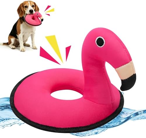 Floating Flamingo Squeaky Water Pool Toy for Small & Medium Dogs