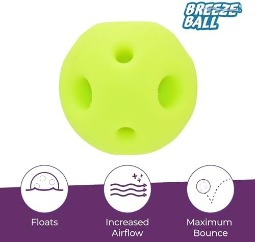 Multipet Breeze Balls for Dog - Bevel Tech Interactive Dog Toy w/Holes for Breathing - Flotable Ball for Dogs - Pet Toy for Chewing & Playing (1 Count, 3”, Random Color Surprise)
