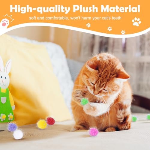 DF DUALFERV 30 Pcs Cat Pom Pom Balls, 1.5 Inch Multicolor