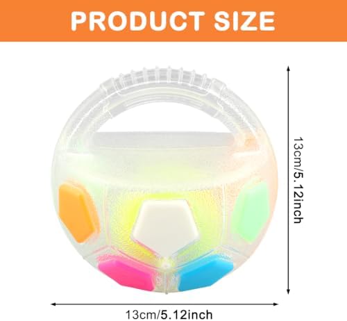 Dog Calming Ball with Handle -Squeaky Floating Rubber Dog Soccer Ball,White