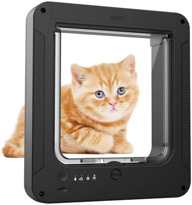 Smart Cat Door for Interior & Exterior Doors, Outer Frame Size 11.5"x10.1"