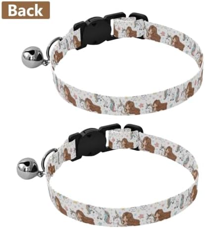 Mermaid Unicorns Rainbow Easy to Wear Pet Collars 2 Pack Dog Collars for Small Dogs