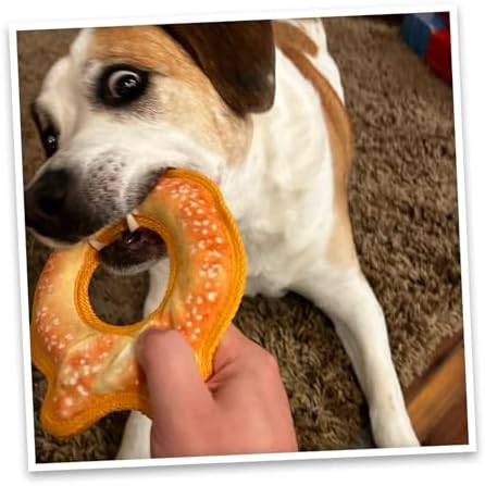 Doggijuana Twisted Pretzel & Pretzel Ring Dog Toy Bundle | 2 Pack, Squeaky