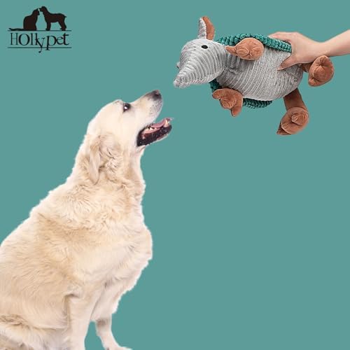 Hollypet Armadillo Squeaky Dog Toys for Medium Large Dogs, 14"