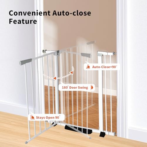 Rgqphantom 41" Tall Safety Pet Gate,Adjustable 29.92"-49.21" Wide(White)