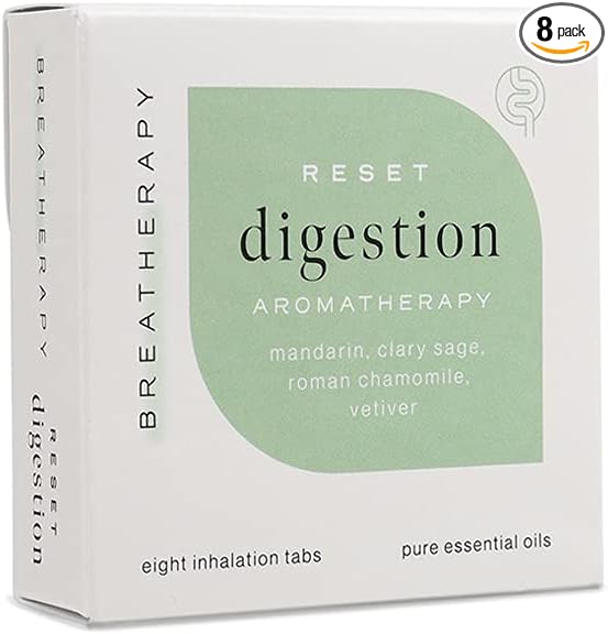 Aromatherapy Digestion Patches - Pure Essential Oil Aroma Patch - Mandarin and Roman Chamomile Essential Oils for Nausea and Discomfort - 8-Pack