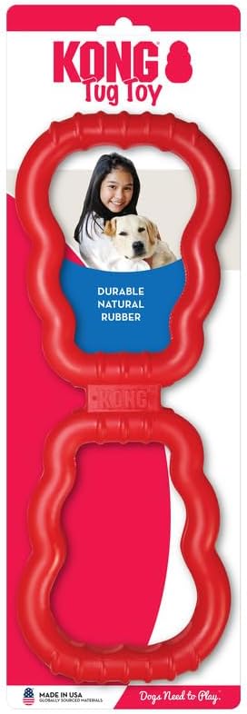 KONG Tug Toy - Dog Supplies for Tug of War - Natural Rubber Dog Toy for Outdoor & Indoor Playtime - for Medium/Large Dogs (2 Pack)