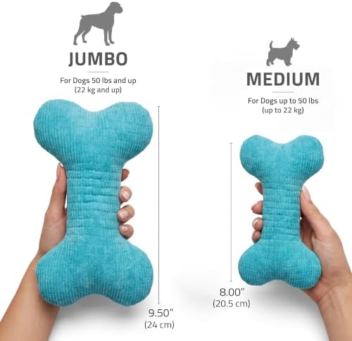 Playology Durable Plush Bone Toy- Crinkle Bone - Jumbo,Peanut Butter Scent