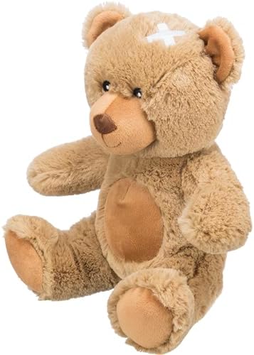 TRIXIE Be Eco Eddy The Teddy Plush Dog Toy for All Dogs, 9" Fun and Cuddly Squeaky Dog Toy, 98% Recycle Material
