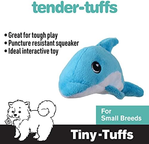 SmartPetLove Snuggle Puppy Tender-Tuffs Small Dog Toy, Plush Dolphin