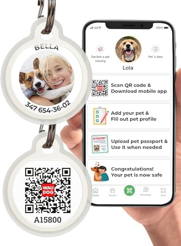 Custom Dog Tags Personalized for Pets Silicone Dog Name Tag - QR Code Pet ID Tags for Dogs & Cats Dog Identification Tags Engraved Dog ID Tags Silent Customized Puppy Name Tag for Dog Collar