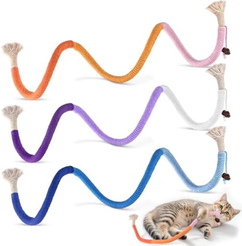 TINDTOP Cat Toys Chew Ropes, 3 Pack Interactive Cat Nip Kicker Toy