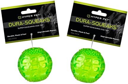 Hyper Pet DuraSqueak Dog Ball Toy, Interactive, Floats, Squeaks, Dog Balls for Fetching, Alternative to Traditional Tennis Balls - for All Breeds