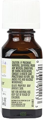 Aura Cacia Clary Sage Essential Oil, Pure Salvia Sclarea Oil, Balancing Aromatherapy for Diffusers, Massage, Relaxation and DIY Blends | 0.5 Fl Oz (Pack of 2)