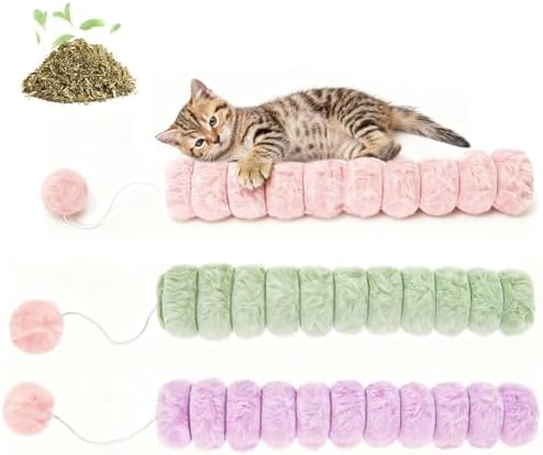 Cat Kicker Toy 3 PCS, Quiet Cat Catnip Toys for Indoor Cats
