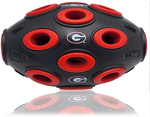 Pets First NCAA Georgia Bulldogs Football Treat Dispensing Toy for Dogs and Cats, Rubber Ball Dog Feeding Toy