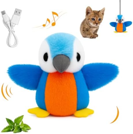 Interactive Penguin Cat Toy – Rechargeable Flapping Wings Kitten Toy with Catnip, Automatic Beating Wings, Funny Indoor Play Alone Toy for Cats