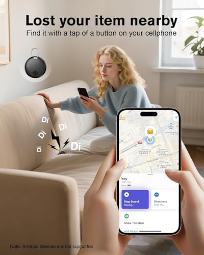 Smart Mini Tracker Tag Item Finder 4Pack [ MFi Certified ] | Compatible with Apple Find My APP (iOS Only), Replaceable Battery, Suitable for Luggage, Bags, Wallets, Backpacks, Keys