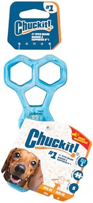 Chuckit! Holee Roller Dog Treat Puzzle Bone, Small, Blue – Interactive Treat & Chew Puzzle Toy for Dogs Up to 20 lb – Durable Rubber Bone‑Shaped Fetch Toy for Mental Stimulation – Pack of 1
