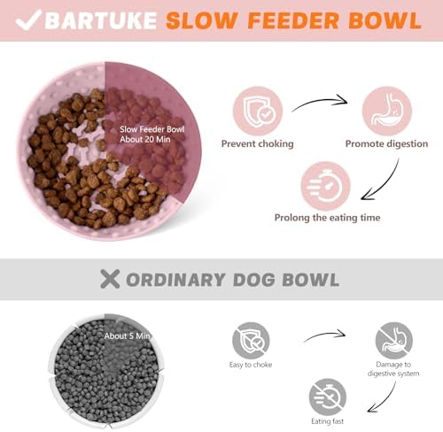 Dog Lick Bowl, Silicone Slow Feeder Dog Bowl with Strong Suction, Pink