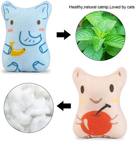 Catnip Toys for Indoor Cats - 5PCS Plush Cat Chew Toys Teething Interactive Catnip Filled Kitten Toy Soft Pet Toy
