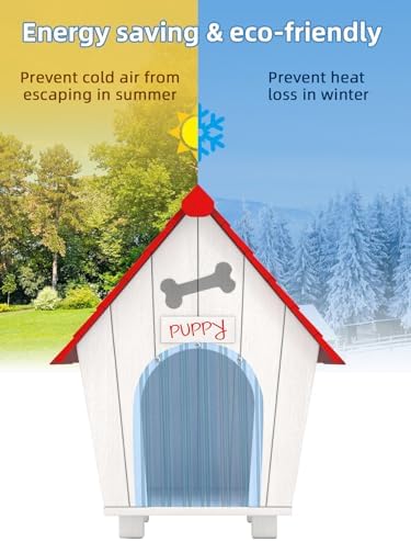 MEWTOGO 15.7 in x 4.9 ft Dog Door Replacement Flaps - Safe Plastic Vinyl Strip for DIY Doghouse Entry Door or Cat Door, Transparent Dog House Door Flap, Easy to Cut & Install | Easy to Install & Cut Transparent Vinyl Strip for Doggie/Doggy/Cat Entry Door