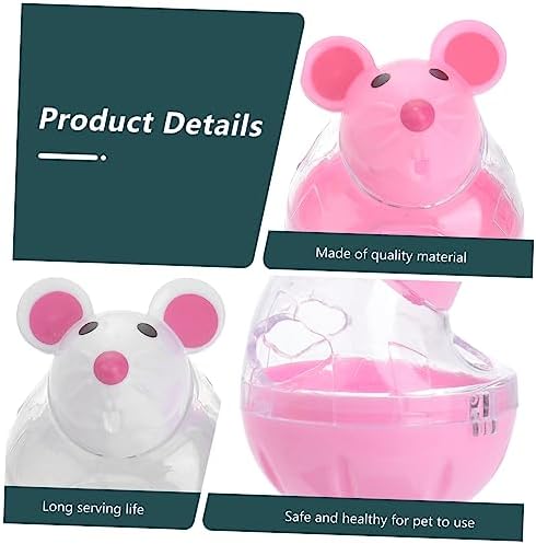 2pcs Cat Tumbler Toy Interactive Mouse Shape PET Feeder Automatic Snack Dispenser for Cats for Play and Treats