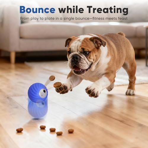 Petbobi Interactive Dog Ball, USB Rechargeable Moving Dog Toy for Treat Dispensing, 2.87" Blue Washable TPU Puzzle Ball, Interactive Dog Toys for Small & Medium Dogs, Boredom & Anxiety Relief