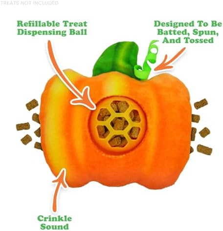 Meowijuana Knock 'n' Nibble Fall Pumpkin Treat-Dispensing Cat Toy