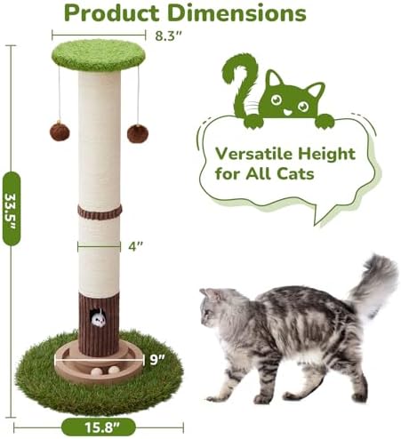 Woochpet 34" Tall Cat Scratching Posts,Heavy Duty and Thicker Cat Scratcher