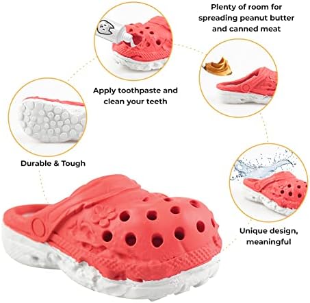 Natural Rubber Slipper Dog Chew Toy, Durable Teeth Cleaning Toy for Aggressive Chewers, Interactive Training Toy for Small Medium Puppies