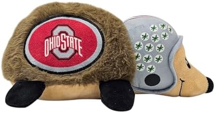 NCAA Ohio State Buckeyes Plush Hedgehog Toy for Dogs & Cats, Cool Soft Pet Toy for Fun and Interactive Play, Dog Chew Toy with Squeaker, Licensed Hot Pet Toy
