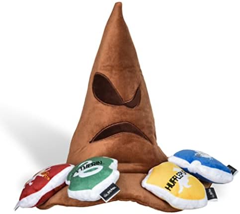 Harry Potter Sorting Hat Plush Burrow Dog Toy with Crinkle, 10 Inch