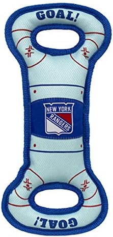 Pets First NHL New York Rangers Ice Hockey Rink PET Toy with Inner Squeaker. A Tough Toy for Dogs & Cats with Exciting Hockey Graphics, Gorgeous Team Logo & Double Stitch Trims
