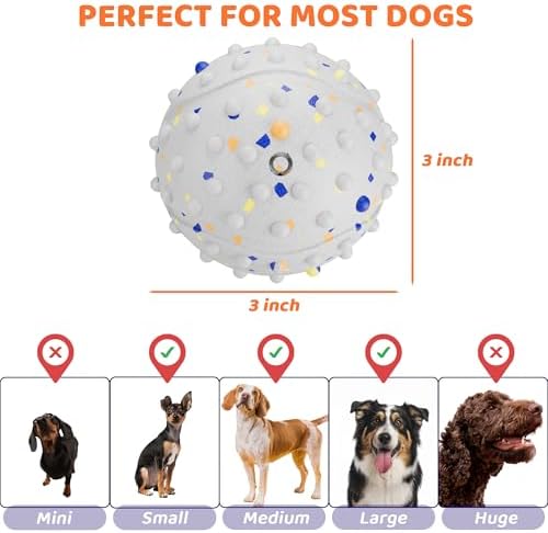 Interactive Dog Balls, Durable Motion Activated Automatic Rolling Ball for Aggressive Chewers, Indestructible Dog Toy Ball for Training Dog Catch and Fetch, Large Medium Small Dog (3in, White)