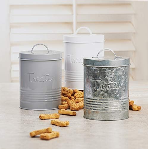 Amici Home Retro Treats Gray Canister, Grey-72, Large/72 oz, White