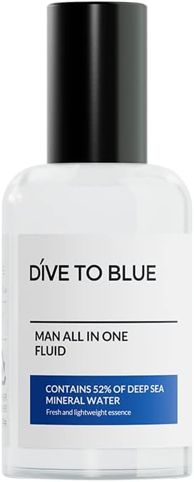 Dive to Blue Aqua All-in-one face moisturizer Lotion for Men, Unisex, All Skin Types, Lightweight, Non-Sticky, After Shaving, Alcohol-Free, Hydrating Ceramide, Korean Skincare, 80ml 2.7 Fl oz