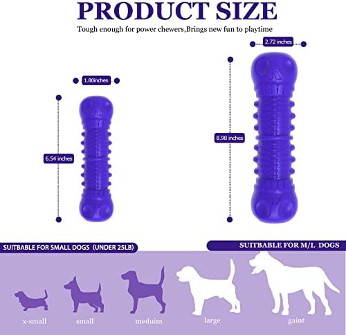 ZIKATON Dog Squeaky Toys for Aggressive Chewers, Durable Chew Toys for Large Medium Breed Dog, Tough Durable Dogs Toys with Natural Rubber