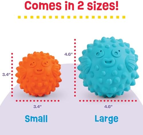 Brightkins Tough & Tumble Treat Dispenser Large Pufferfish - Interactive Dog Toys, Dog Treat Dispenser Toy, Puppy Training Toys, Durable Puzzle Balls for Dogs, Enrichment Slow Feeder Ball