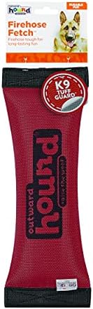 Outward Hound Firehose Tough Chew Fetch Dog Toy, Squeaks & Floats, 10"
