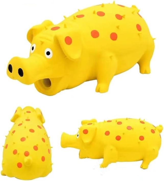 Squeaky Pig Dog Toys, 2 Pack Grunting Pig Dog Toy that Oinks Grunts for Small Medium Large Dogs, Grunting Pig Sound Play Dog Toy