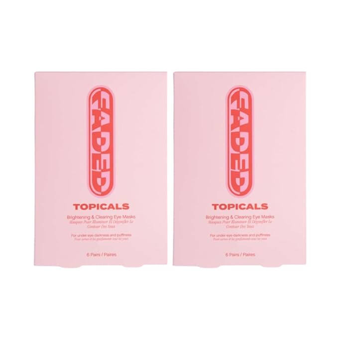 Topicals Faded Brightening Under Eye Masks | Patches to Depuff, Hydrate, Brighten and Cool | Reduce Dark Circles and Fine Lines | Contains Kojic Acid, Caffeine and Niacinamide (2 Sets of 6, 2 Pack)