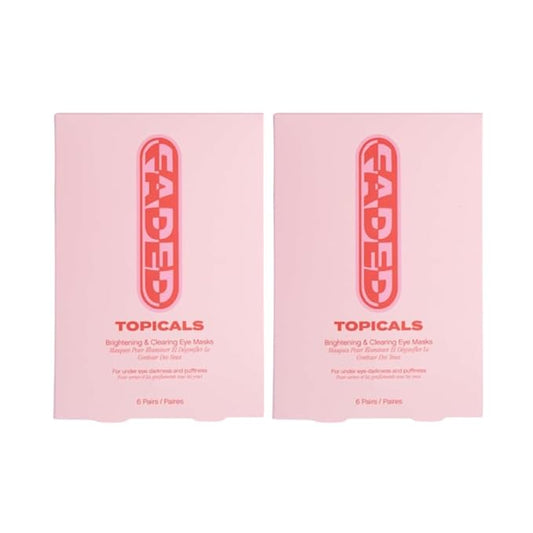 Topicals Faded Brightening Under Eye Masks | Patches to Depuff, Hydrate, Brighten and Cool | Reduce Dark Circles and Fine Lines | Contains Kojic Acid, Caffeine and Niacinamide (2 Sets of 6, 2 Pack)