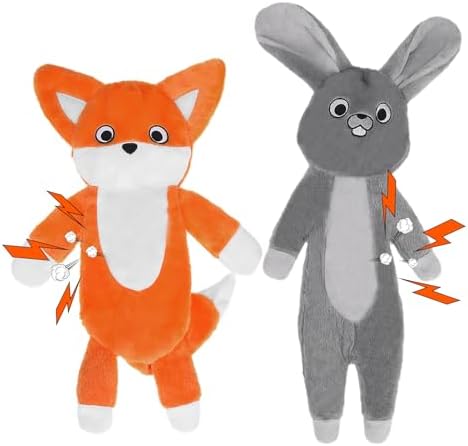 PAWCHIE Squeaky Dog Toys for Small Medium Large Dogs, No Stuffing Crinkle Puppy Toy,Soft Pet Plush Teething Toys 2 Packs Mess-Free Interactive Chew Toy Fox Rabbit Shape for Boredom Best Birthday Gift