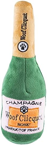 Haute Diggity Dog Woof Clicquot Rose' Plush Dog Toy, Wine Parody Chew Toys